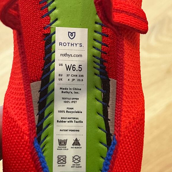 Rothy's The Square Mary Jane Flexible Slip-On In Retired Flame Red Size 6.5 NWOT - Picture 7 of 10